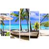 AREDE Set di 5 Stampe da Parete Quadri Moderni Decorazioni da Muro per Casa Soggiorno Camera da Letto e Cucina Barca a Cuba| 120 x 80 cm | Pronto da appendere