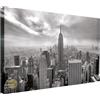 Wallazz Quadri Moderni Soggiorno New York, Skyline - 100% Made in Italy - Stampa HD su Tela Canvas - Quadro Camera da Letto - Qualità Artigianale - 50x100cm