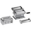 Marcato GS-PASTASET Macchina per Pasta Manuale con Inclusi Accessori Ravioli, Spaghetti, Acciaio Cromato, Argento, Linea Basic.