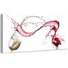 Generico Vino bianco e rosso in splash - Quadro stampa su tela con telaio in legno - 140x70 cm