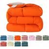 Fnyopki Piumino in Piuma d'oca per Tutte le Stagioni, Piumino Letto Matrimoniale, Piumone Invernale Leggero e Calda, Trapunta in Piuma d'oca (Orange 200x230cm 2kg)