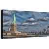 Wallazz Quadri Moderni Soggiorno New York, Skyline - 100% Made in Italy - Stampa HD su Tela Canvas - Quadro Camera da Letto - Qualità Artigianale - 70x140cm