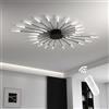 minifair Plafoniera Moderna A Led Dimmerabile 28 Teste Lampada Da Soffitto A Incasso In Nero Lampadari Per Camera Dei Bambini Camera Da Letto Soggiorno Luce A Forma Di Fiore3000-6000k Con Telecomando