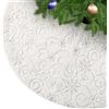 KONVINIT Gonna Albero di Natale Bianco in Finta Pelliccia Con Paillettes - Copertura Base Decorativa per Feste Natalizie - 78cm/90cm/122cm
