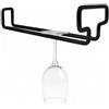 Galvanoplastica Portacalici Sottomensola [SALVASPAZIO, STRUTTURA RESISTENTE] Portabicchieri Sospeso, Ferro Cromato, per Cucina/Bar, Facile da Installare, Elegante, Resistente e Antiruggine | BINARIO SINGOLO - NERO