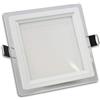 Generico UNIVERSO PANNELLO FARETTO LED QUADRATO DA INCASSO 9W CON CORNICE IN VETRO ALTA LUMINOSITA' 300KK 4000K 6500K (Bianco Naturale)