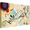 Wallazz Quadri Moderni Soggiorno Riproduzione Quadri famosi su tela - 100% Made in Italy - Wassily Kandinsky - Composition VIII - Quadro Camera da Letto - Qualità Artigianale - 50x70cm