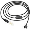 ledscom.de Cavo tessile LEHA con spina e interruttore nero 3 m incl. lampada LED E14 3,567W 452lm, bianco caldo