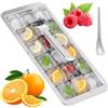 Jokapy Stampo per cubetti di ghiaccio in acciaio inox con leva, 18 scomparti, riutilizzabile congelatore con pala per gelato, alimenti per bambini, bevande, lavabile in lavastoviglie