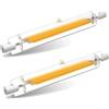 Homesally Lampadina LED R7S 118mm 20W Dimmerabile, Lampadina Lineare a Filamento COB, Tipo Chip, Luce a Doppia estremità, Sostituzione Alogena 200W, 360 Gradi per Proiettore,Warm White,78mm 10W 2pcs