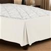 OUGPIU Mantovana Letto Matrimoniale 180x200 cm Coprirete Beige,Vestiletto Matrimoniale Contenitore con 3 lati da 30cm