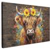 MuchoWow© Stampa Foto Quadro Moderno Quadri Moderni Soggiorno Con Cornice | 120x80 cm - Stampe Da Parete Camera Da Letto Matrimoniale Decorazione Canvas Murales - Highlander Scozzese - Fiore