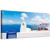 Generico Vista sul mare a Santorini - quadro stampa su tela con telaio in legno - 120x60 cm