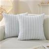Ystyle Federe Cuscini Divano 40x40 2 Pezzi, Copricuscini Divano a Rombi, Copricuscino Cerniera Invisibile, Moderna Lavabili Copricuscini Decorativo, per Soggiorno Camera Letto, Azzurro