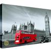 Wallazz Quadri Moderni Soggiorno Londra, Big Ben, Telephone, Skyline - 100% Made in Italy - Stampa HD su Tela Canvas - Quadro Camera da Letto - Qualità Artigianale - 50x100cm