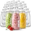 casavetro 24 bottiglie vetro 250ml per succo di frutta conserve limoncello liquori artigianali barattoli sottovuoto riutilizzabili bocca larga capacità ideale - 250 ml con tappo vite