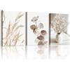 WENGTIAO 3 Pezzi Stampa su Tela Boho Floreale Incorniciato 30x40cmx3 | Quadro su Tela Minimalista Fiori di Canna Pittura Quadri Moderni Soggiorno Camera da Letto Decorazioni Parete