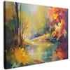 MuchoWow© Quadro Camera Da Letto Quadri Soggiorno Decorazione Parete Quadri | 80x60 cm - Moderni Su Tela Stampe Foto Con Cornice Quadretti PosterPaesaggio - Pittura a olio - Fiume - Colorato