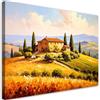 Feeby Stampe Da Parete - Quadri Soggiorno - Toscana Paesaggio Vista - 60x40 cm - Decorazioni Camera Da Letto