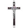 DICOSMETIC 1 croce da parete in lega da 19,2 x 9,8 cm, piccola croce da parete in lega di San Benedetto, croce smaltata marrone, decorazione a croce cristiana cattolica