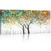 FajerminArt Grande Stampa su Tela Con Cornice Astratto Colorato Albero Quadri Moderni Immagine pittura su tela soggiorno camera da letto Cucina ristorante Decorazione Murale 120x50cm