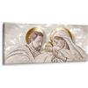 Lupia - Quadro moderno sacra famiglia Canvas World THE KISS SHABBY BROWN, Stampa su Tela per Soggiorno, Capezzale Camera da Letto, Ufficio, 52x122 cm