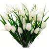 Generic 6 fasci di fiori artificiali multicolore Tulipani per esterni, resistenti ai raggi UV, finti, in plastica, arbusti verdi per piante da giardino, per casa, veranda, finestra, decorazione esterna