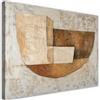 Feeby Quadro su Tela Non Tessuta - Stampa Su Tela - Beige astratto con oro - 45x30 cm - Decorazione Murale - Moderno Soggiorno - quadri moderni soggiorno - poster