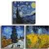 Printerland Quadri Moderni Soggiorno 3 pezzi Stile VAN GOGH Quadretti da Parete Stampa su tela Canvas Decorazione Murale muro Arredo Camera da letto Cucina (3pezzi 30x30 cm, Van Gogh)