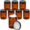 QWORK® 8 pezzi barattoli di vetro ambrato da 150 ml con coperchi neri, contenitori multiuso con protezione UV, per creme, lozioni fatte in casa