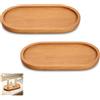 GZRXIOUS 2pcs Vassoio da portata in legno ovale, vassoio decorativo | vassoio da tè e caffè, vassoio per bagno, tavolino da caffè, per pane, dessert, biscotti, tè, caffè, torte, frutta,18,8x10cm