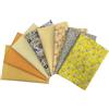 Jukway 8 fasci di tessuto di cotone a quadri, 50 x 50 cm, motivi stampati, patchwork, fai da te, tessuto da cucito per trapunte, decorazioni, scrapbooking, lavori manuali, arti e hobby (giallo)