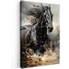 MuchoWow© Stampe Su Tela Quadro Soggiorno Quadri Camera Da Letto Moderni | 80x120 cm - Accessori Salotto Poster Da Parete Con Cornice Decorazione Muro Cavalli - Bianco - Nero - Animali