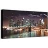 Wallazz Quadri Moderni Soggiorno New York, Skyline - 100% Made in Italy - Stampa HD su Tela Canvas - Quadro Camera da Letto - Qualità Artigianale - 50x100cm