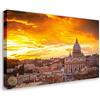 Wallazz Quadro su Tela Lazio - Quadri Moderni Soggiorno - Roma, Colosseo, Trastevere, Ponte Milvio - Stampa su Tela - Quadro Moderno Soggiorno 50x100cm
