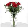 KENTIS - Bouquet di Rose Rosse Vere - Rose Fresche a Stelo Lungo 50 cm a Domicilio con Biglietto Personalizzato - 6 Rose Rosse