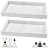 TAIVIN 2 Pezzi Vassoio Bagno,Vassoio Portaoggetti in silicone,20x10x2 cm | Bianco Marmorizzato,Porta Antiscivolo ,Adatti per Bagno,Cucina,Toeletta e Arredamento