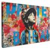 MuchoWow© Stampa su Tela Canvas Quadri per il Soggiorno Quadro Camera da | 30x20 cm - Letto Decorazioni Parete Graffiti - Vintage - Ragazzo - Street art - Neon - Banksy