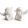 Xecamuvila Ornamenti in Stile Vintage di Angeli in Ceramica - Eleganti Figure di Angeli in Ceramica Bianca per Decorazione Domestica e Regali