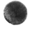 Teppich Wölkchen Tappeto in Pelle D'agnello, Imitazione Della Pelliccia - Soggiorno Camera Da Letto - Tappeto Da Letto Lavabile, Cuscino Di Seduta, Pelliccia Per Sedia, Divano - Grigio scuro - 30 cm Rotondo