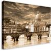 Wallazz Quadro su Tela Lazio - Quadri Moderni Soggiorno - Roma, Colosseo, Trastevere, Ponte Milvio - Stampa su Tela - Quadro Moderno Soggiorno 60x120cm