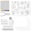 Ganwavo 171 Pezzi Kit Plastica Termoretraibile per portachiavi | Kit di Hobbistica Creativa da Colorare, con Perforatrice, Matite e Accessori per Gioielli Fai da Te e Orecchini