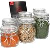 MamboCat Bormioli Rocco, 6 barattoli Fido con chiusura a leva, in vetro, 3 misure (750 ml, 500 ml,1 l), contenitore quadrato per conservazione