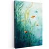 MuchoWow© Stampa Su Tela Decorazioni Pareti Canvas Grandi Dimensioni Quadri | 80x120 cm - Con Cornice Moderni Quadro Soggiorno Foto Camera Da Letto Muro Piante Acquatiche - Pesci - Colorato - Acqua