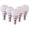V-TAC, VT-270 - Confezione da 5 lampadine a LED E14 P45, a forma di goccia, 7 W (sostituisce 45 W), colore: bianco, 6400 K