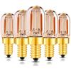XINRISHENG CA 12V-24V Lampadina LED 5 Pacchetto T22, Vetro Tubolare Amber 1W E12 E14, 360° Decorativa Ciondolo Illuminazione, No Dimmerabile, 1W E14 12V~14V