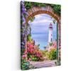 MuchoWow© Quadri Camera Da Letto Stampe Da Parete Quadro Su Tela Moderni | 40x60 cm - Decorazioni Murali Soggiorno Foto Quadretti Ingresso Casa Muro Vista - Faro - Panorama - Fiori