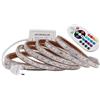 Xunata - Kit di strisce LED RGB, impermeabili IP67, telecomando a 24 pulsanti, SMD 5050, AC 220 V 240 V, illuminazione per interni, con alimentatore 5m 60 Leds/M