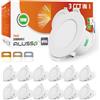 ALUSSO IP65 Faretti LED Soffitto 10W 800LM Plafoniera Bagno 3CCT, Set di 12 | 3000K/4000K/6500K Faretti LED da Incasso per Cartongesso Foro Ø70-80mm, Dimmerabili Faretto Incasso per Cucina, Rotondo
