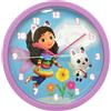 CARTOON Orologio parete analogico per bambini 25 cm per cameretta stanza dei giochi (Gabby's Dollhouse)